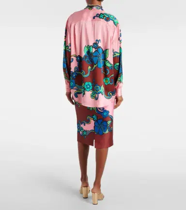 Alemais Alémais Floral puff-sleeve silk satin shirt | Thumbnail 2
