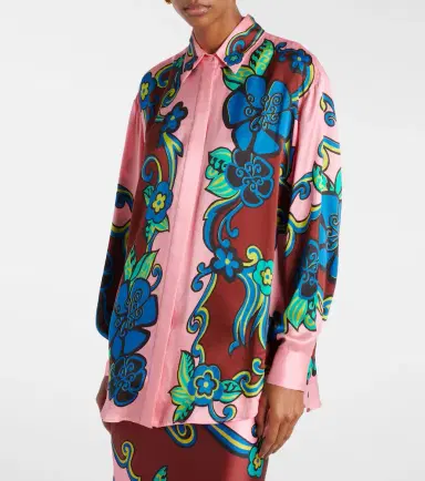 Alemais Alémais Floral puff-sleeve silk satin shirt | Thumbnail 5