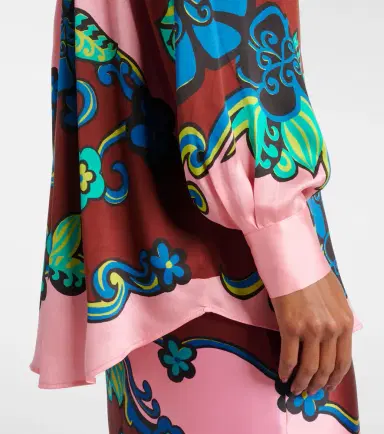 Alemais Alémais Floral puff-sleeve silk satin shirt | Thumbnail 6