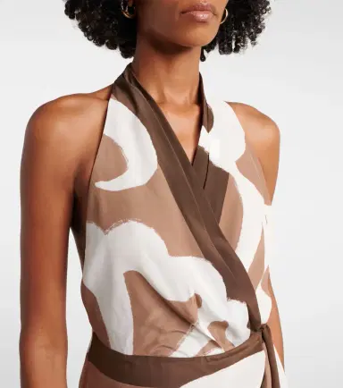 SIR Portia printed silk satin wrap dress | Thumbnail 2