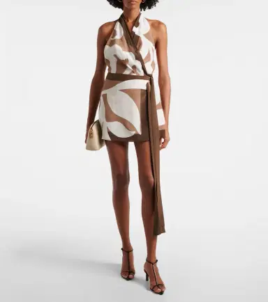 SIR Portia printed silk satin wrap dress | Thumbnail 5
