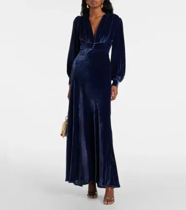 Rixo Emery velvet maxi dress | Thumbnail 2