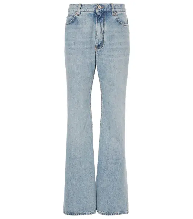 Mid-rise flared jeans