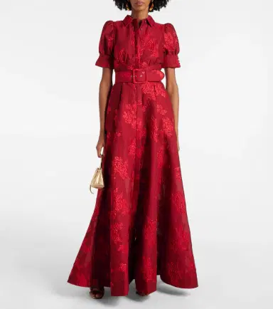 Rebecca Vallance Henrietta belted brocade gown | Thumbnail 2 Rebecca Vallance Henrietta belted brocade gown | Thumbnail 2