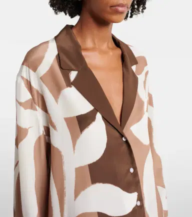 SIR Portia silk satin pajama shirt | Thumbnail 5