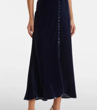 Rixo Simone lace-trimmed velvet maxi dress | Thumbnail 5