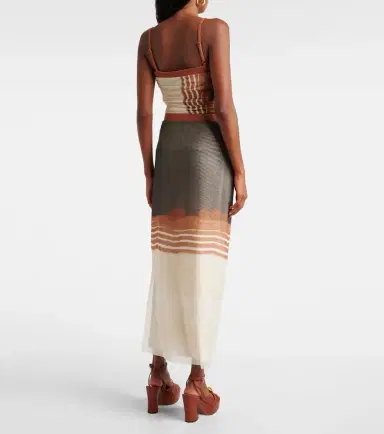 SIR Breeze Bandeau striped maxi skirt | Thumbnail 3