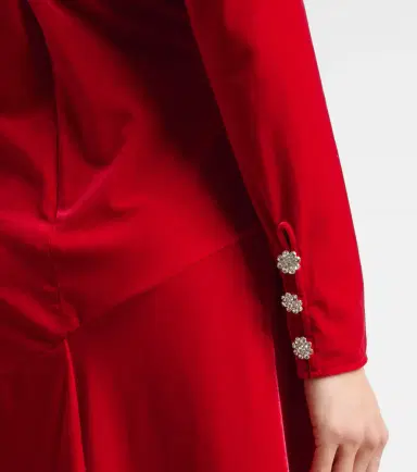 Ganni Velvet jersey midi dress | Thumbnail 2