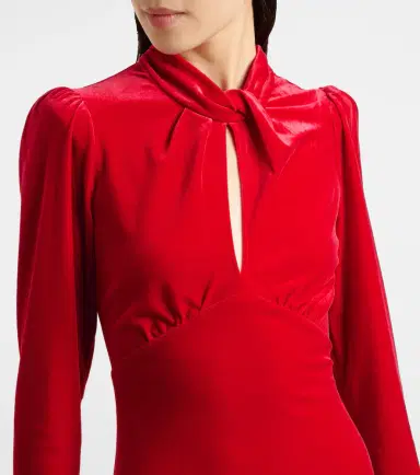 Ganni Velvet jersey midi dress | Thumbnail 6