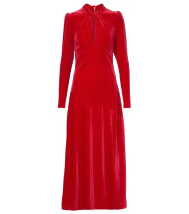 Ganni Velvet jersey midi dress | Thumbnail 1