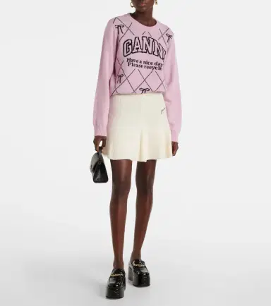 Ganni Logo intarsia wool-blend sweater | Thumbnail 2