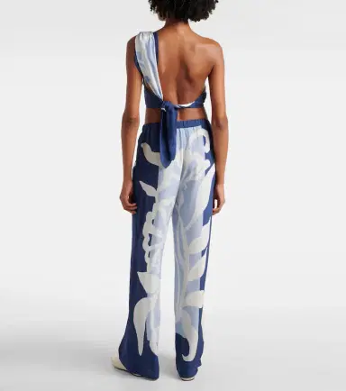 SIR Sorrento printed silk satin wide-leg pants | Thumbnail 3