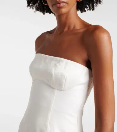 SIR Evalita linen bustier maxi dress | Thumbnail 5