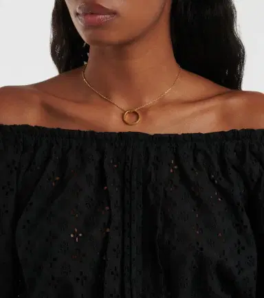 Poupette St Barth Off-shoulder cotton crop top | Thumbnail 4