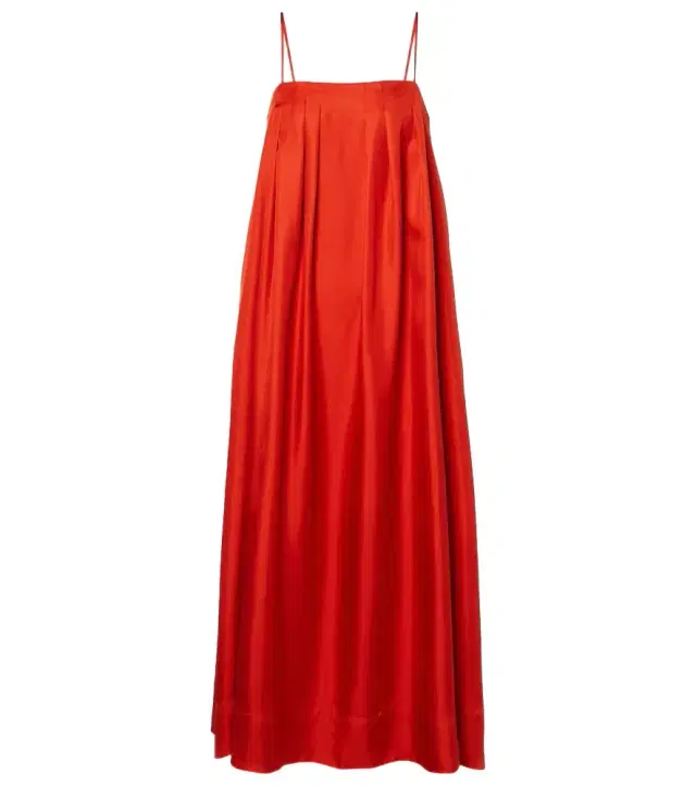 ASCENO Heather silk twill maxi dress