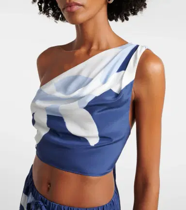 SIR Portia floral silk crop top | Thumbnail 2