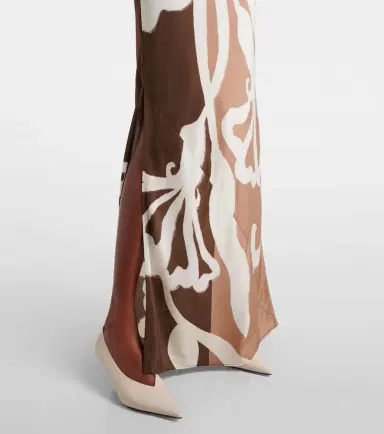 SIR Floral printed silk satin maxi dress | Thumbnail 5