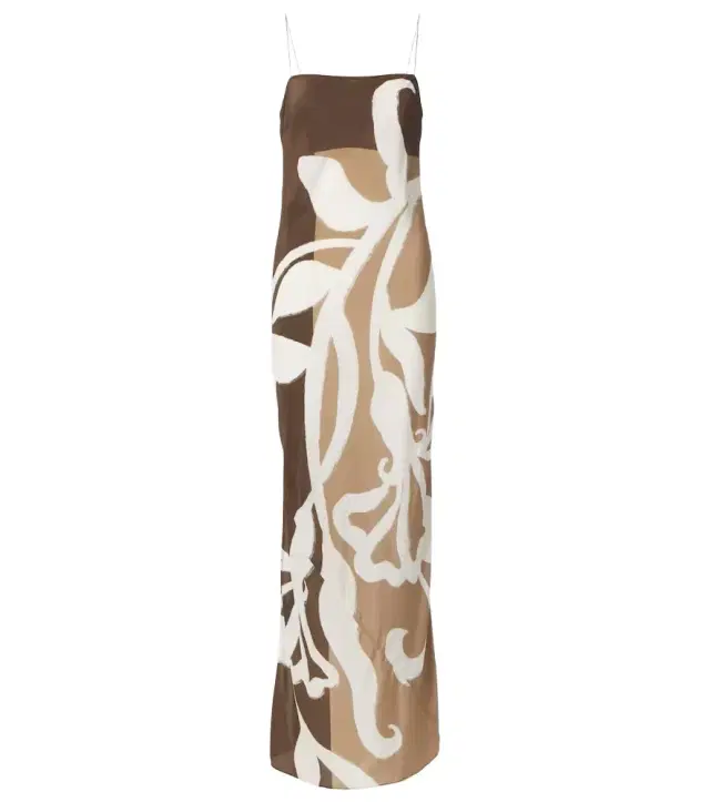 SIR Floral printed silk satin maxi dress