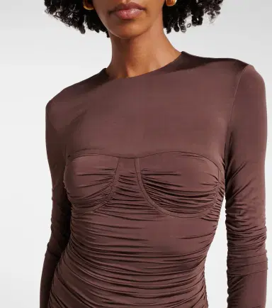 SIR Alessia draped jersey and satin maxi dress | Thumbnail 3