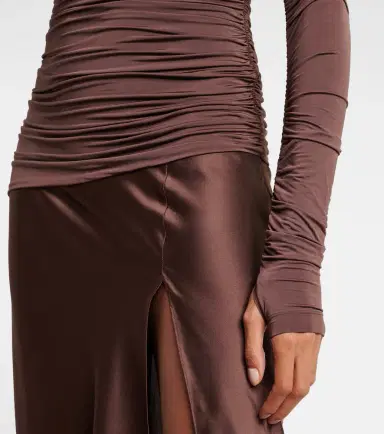 SIR Alessia draped jersey and satin maxi dress | Thumbnail 5
