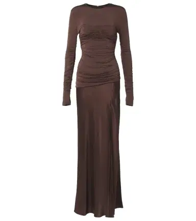 SIR Alessia draped jersey and satin maxi dress | Thumbnail 1