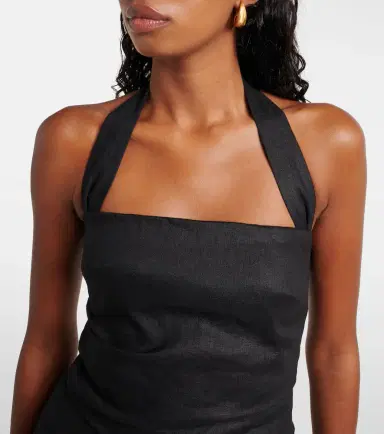 SIR Halter neck linen minidress | Thumbnail 2