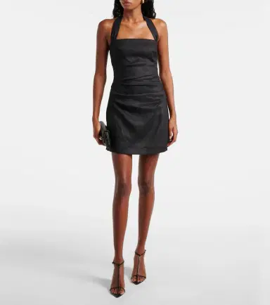 SIR Halter neck linen minidress | Thumbnail 4