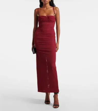 SIR Toni ruched mesh maxi dress | Thumbnail 3