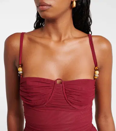 SIR Toni ruched mesh maxi dress | Thumbnail 4
