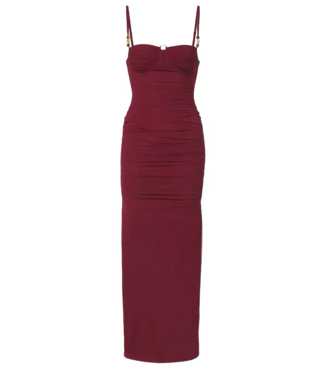 SIR Toni ruched mesh maxi dress