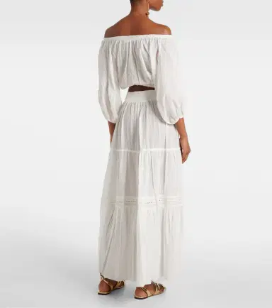 Poupette St Barth Tiered cotton maxi skirt | Thumbnail 3