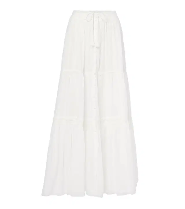 Poupette St Barth Tiered cotton maxi skirt