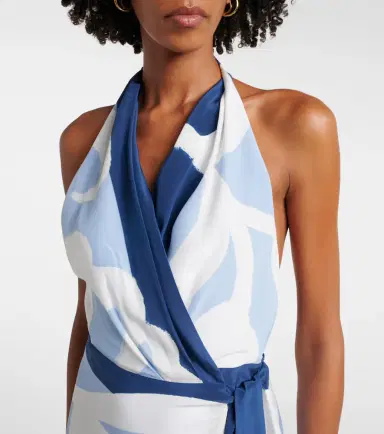 SIR Portia printed silk satin wrap dress | Thumbnail 4