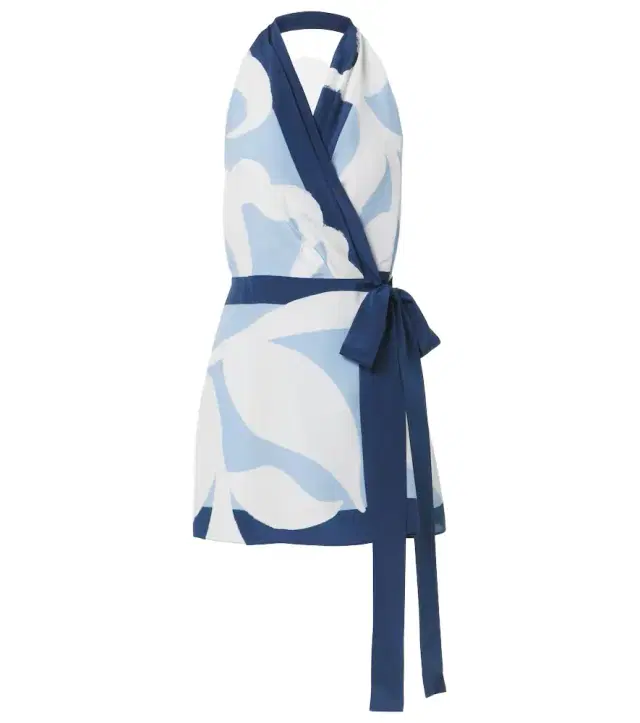 SIR Portia printed silk satin wrap dress
