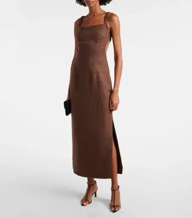 SIR Linen midi dress | Thumbnail 4