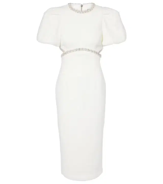 Bridal Alicia embellished crêpe midi dress