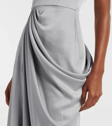 Alex Perry Draped satin crêpe bustier gown | Thumbnail 4