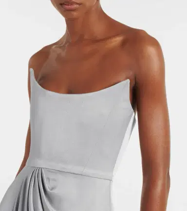 Alex Perry Draped satin crêpe bustier gown | Thumbnail 5