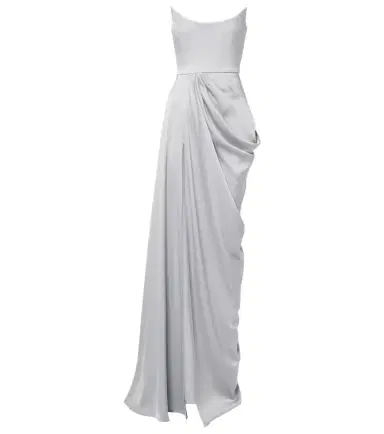 Alex Perry Draped satin crêpe bustier gown | Thumbnail 1