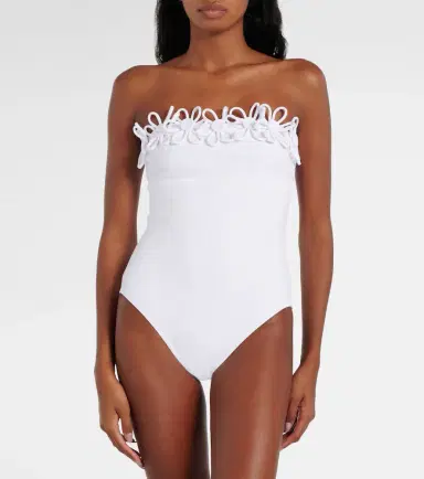 Karla Colletto Hana embroidered bandeau swimsuit | Thumbnail 2