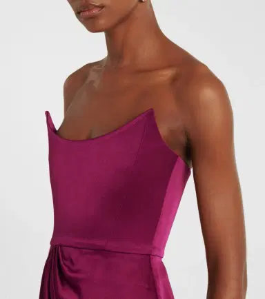 Alex Perry Draped satin crêpe bustier gown | Thumbnail 5