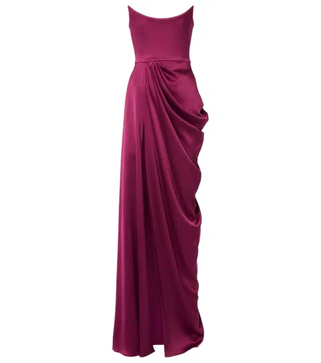 Alex Perry Draped satin crêpe bustier gown