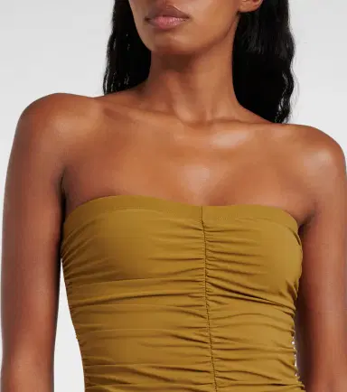 Karla Colletto Gathered bandeau swimsuit | Thumbnail 4