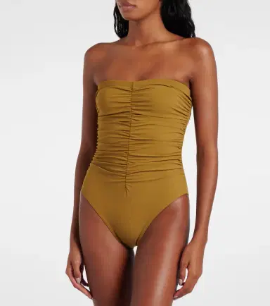Karla Colletto Gathered bandeau swimsuit | Thumbnail 5