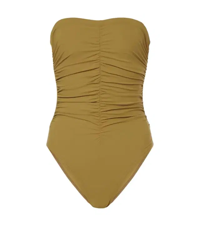 Gathered bandeau swimsuit