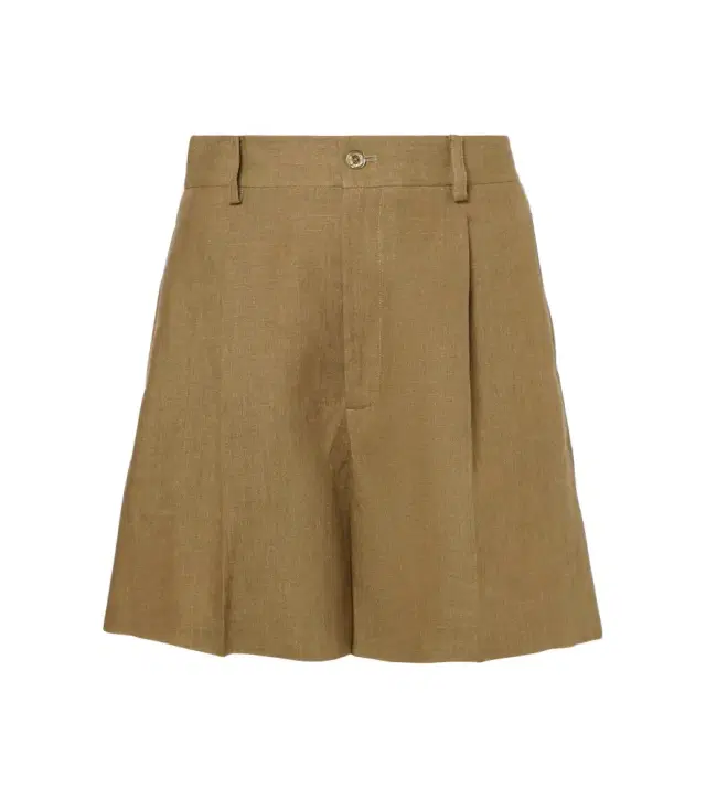 Ralph Lauren Collection Tracy pleated linen shorts