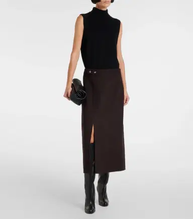 Proenza Schouler White Label Adrian wool-blend midi skirt | Thumbnail 2