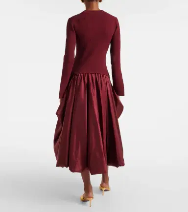 Simkhai Kenlie satin and jersey midi dress | Thumbnail 2