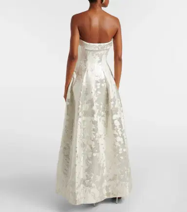 Simkhai Octavia lamé jacquard corset gown | Thumbnail 3