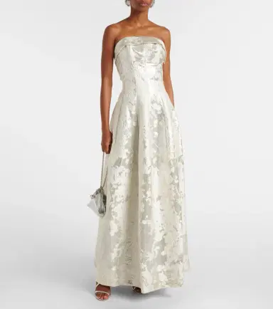 Simkhai Octavia lamé jacquard corset gown | Thumbnail 4